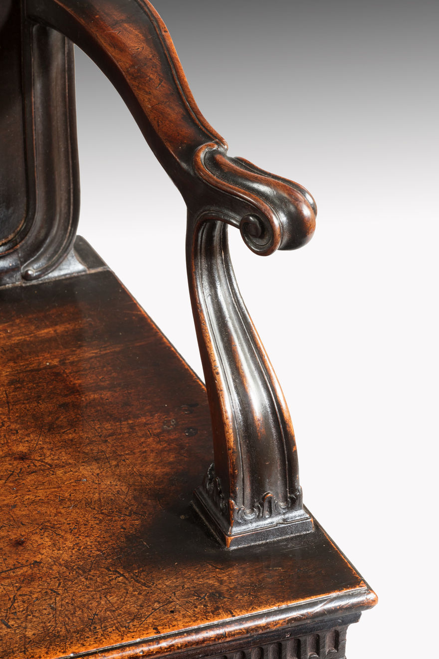 George III Mahogany Hall Bench John Linnell