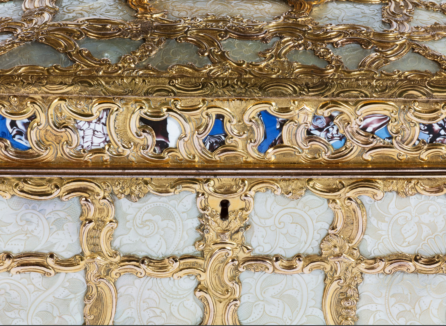 George III ‘Aventurine’ and Mother of Pearl Ormolu Tea Caddy Attributed to James Cox