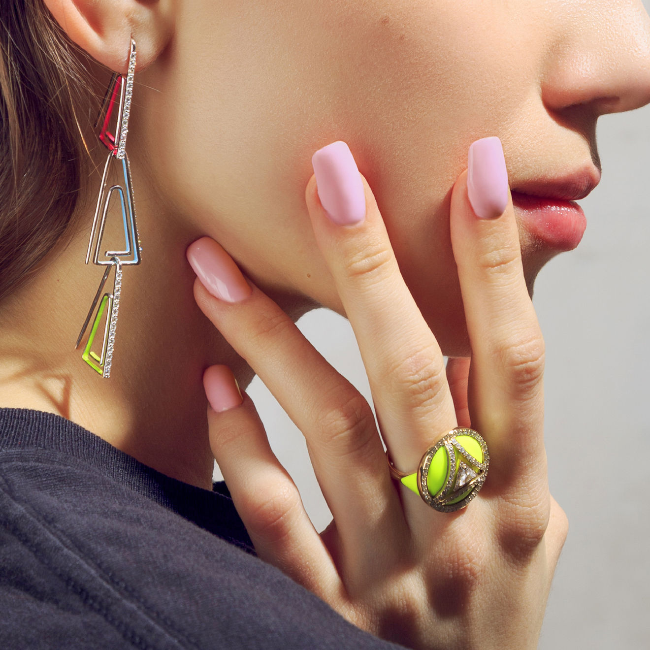 Maya, Out of Office: Paper clip with diamonds and blue enamel