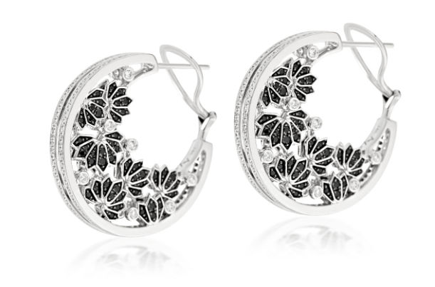 Ananya, Lotus Samsara Dark Floating Hoops