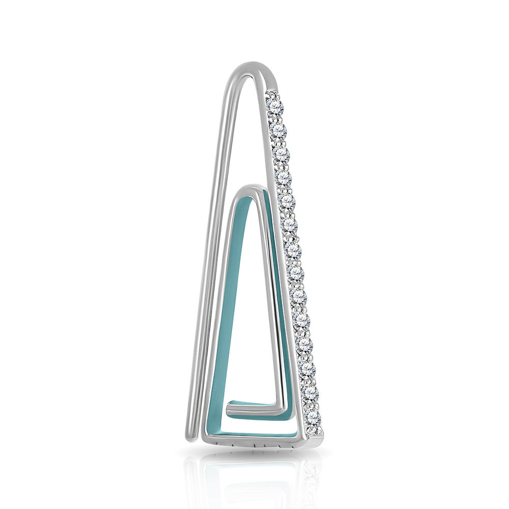Maya, Out of Office: Paper clip with diamonds and blue enamel