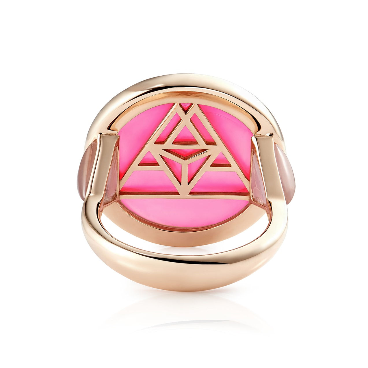 Maya, Sonya: ring with pink enamel