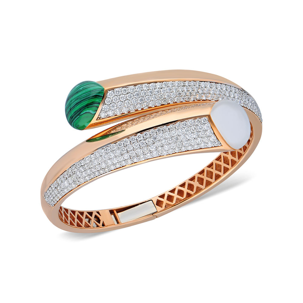 Terzihan, Neutra: Jade Bracelet w/Mother of Pearl and Malachite