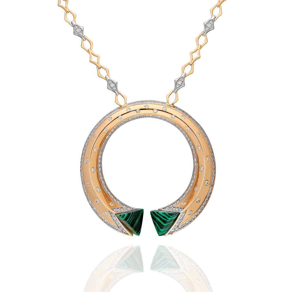 Terzihan, Neutra: Balance Medallion w/Malachite w/Bolt Chain