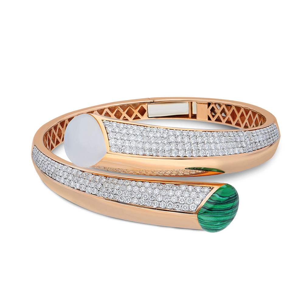 Terzihan, Neutra: Jade Bracelet w/Mother of Pearl and Malachite