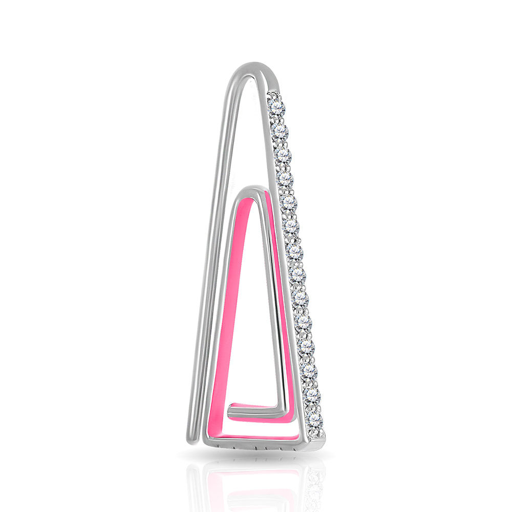 Maya, Out of Office: Paper clip with diamonds and pink enamel