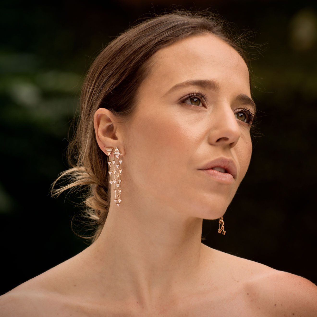 Alessa Jewelry, FRAGMENT DOUBLE PIERCED EARRING