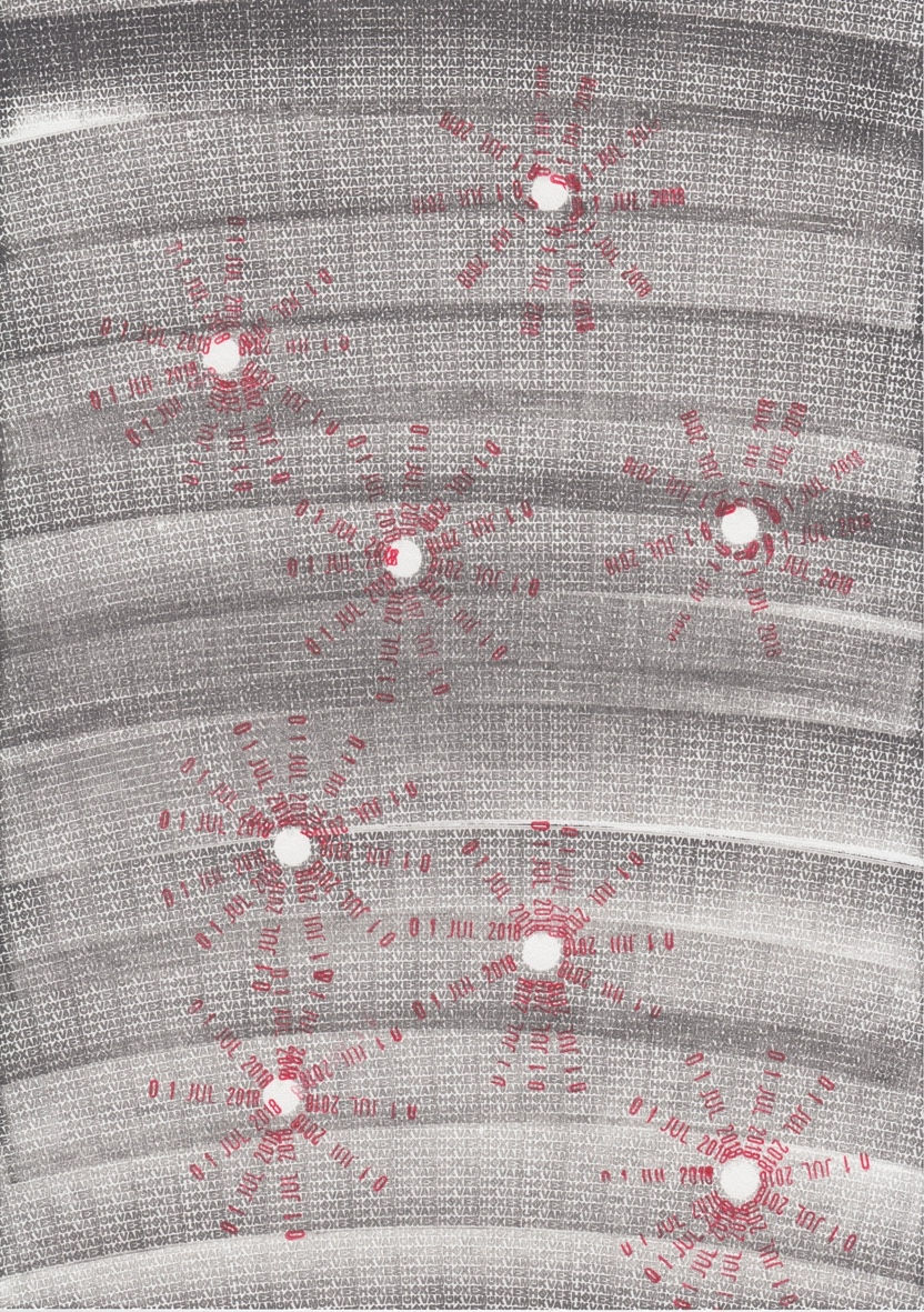 Amalia Pica, Joy in Paperwork #260, 261, 262, 2017