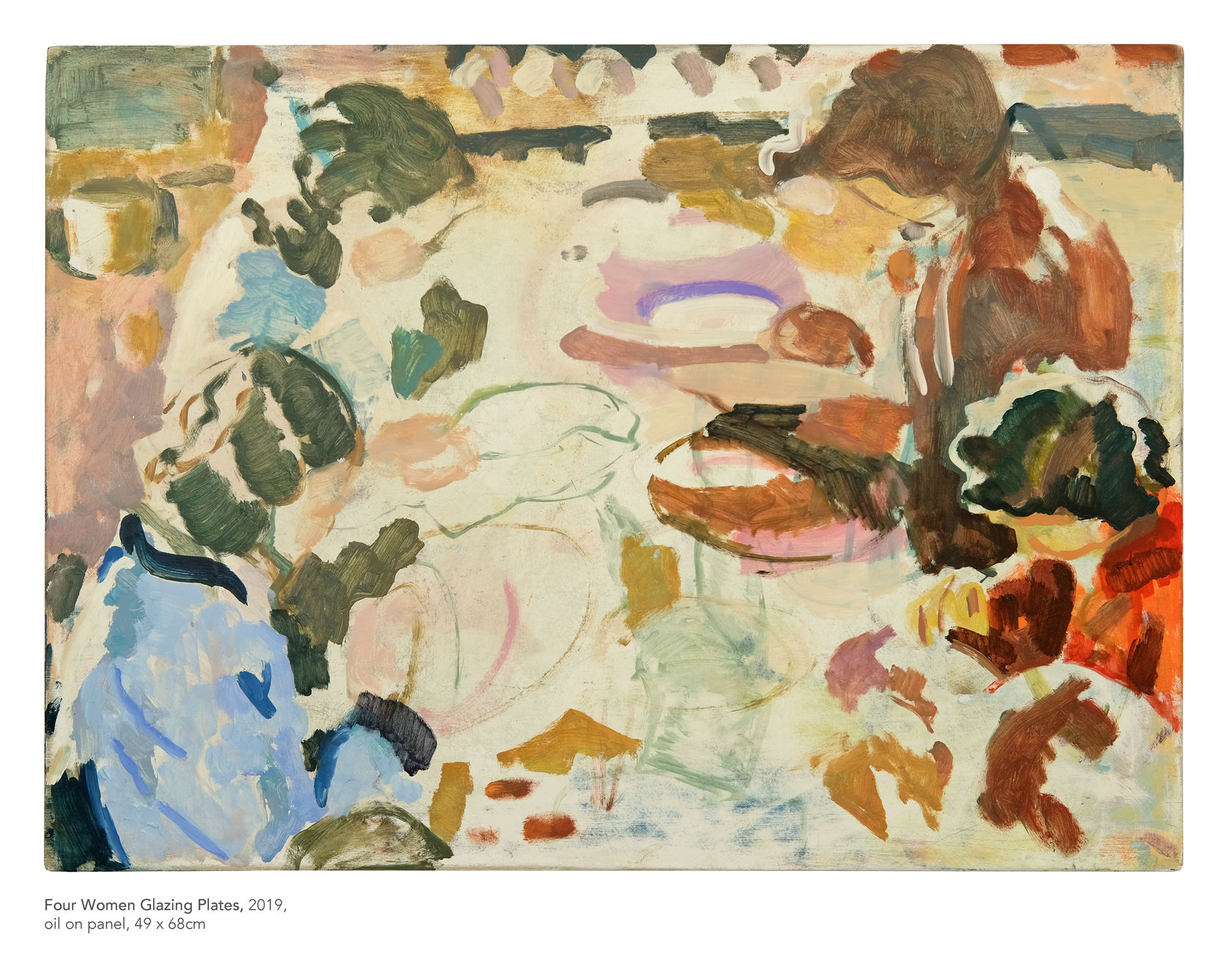 Tim Braden, 4 women glazing plates, 2019