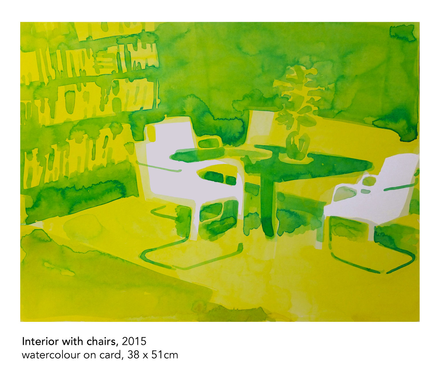 Tim Braden, Yellow interior with chairs, 2015