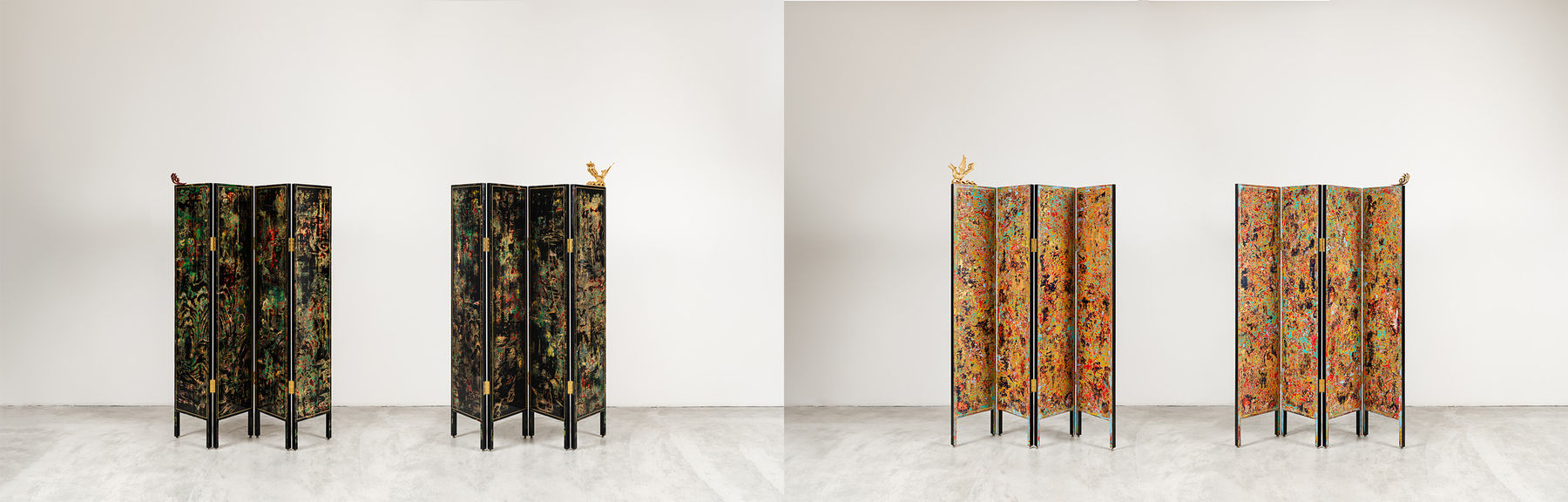 蘇孟鴻 Su Meng-Hung, 殘山剩水鬧金屏（組件） Desolate Landscape on the Golden Screens (section), 2024