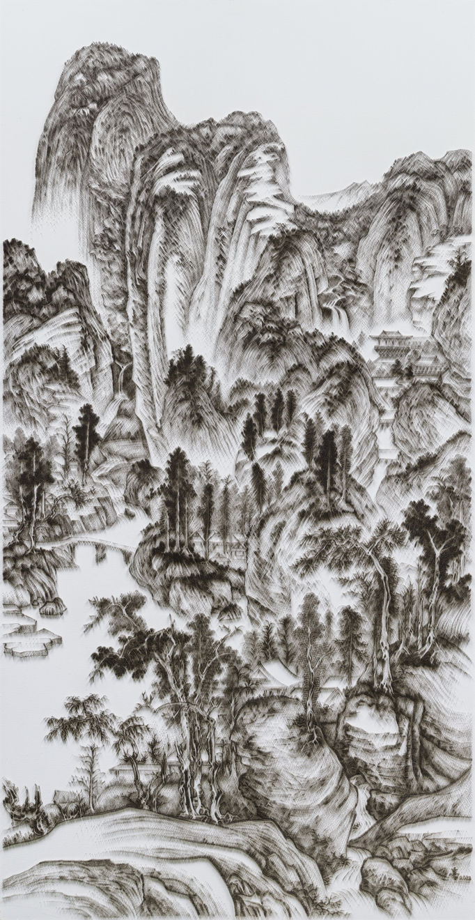 陳浚豪, 仿大千仿巨然《晴峰圖》, 2023