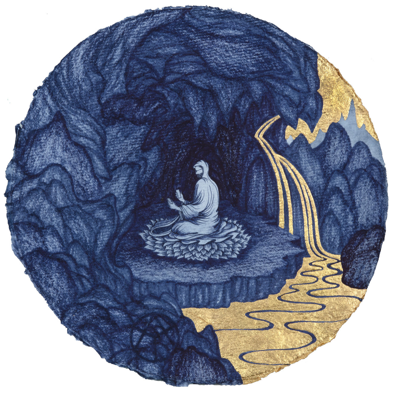 姚瑞中 Yao Jui-chung, 天龍(國)八部:柏拉圖看手機(改繪李公麟「十八羅漢圖」), 2022