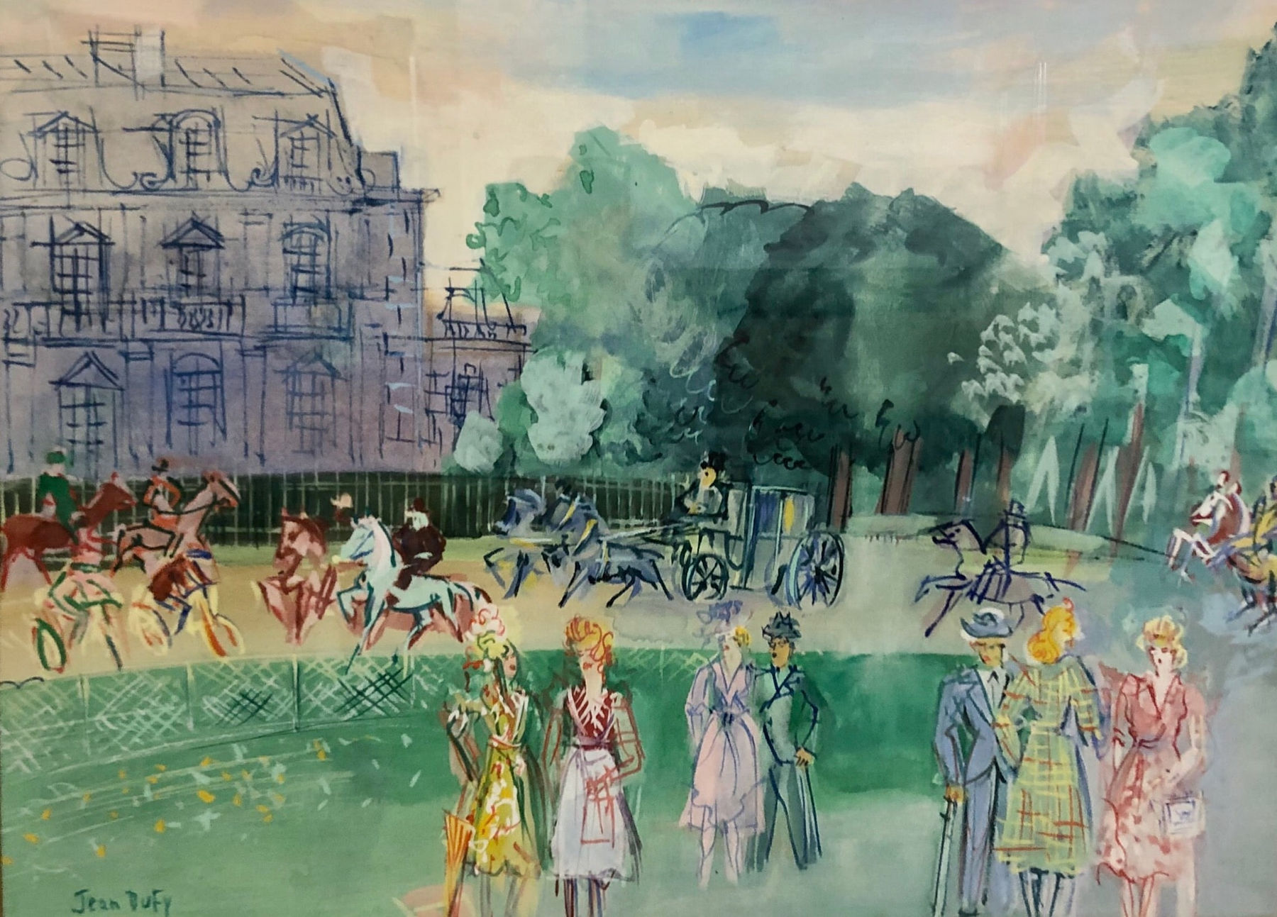 Jean Dufy (1888-1964), Elegantes aux Bois de Boulogne (Bailly J.385), 1948-50