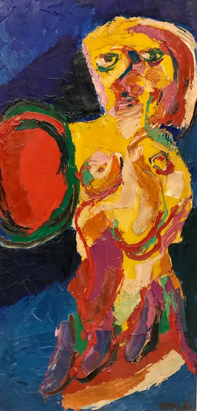 Karel Appel (1921-2006), Yellow Nude with Red Mirror , 1967