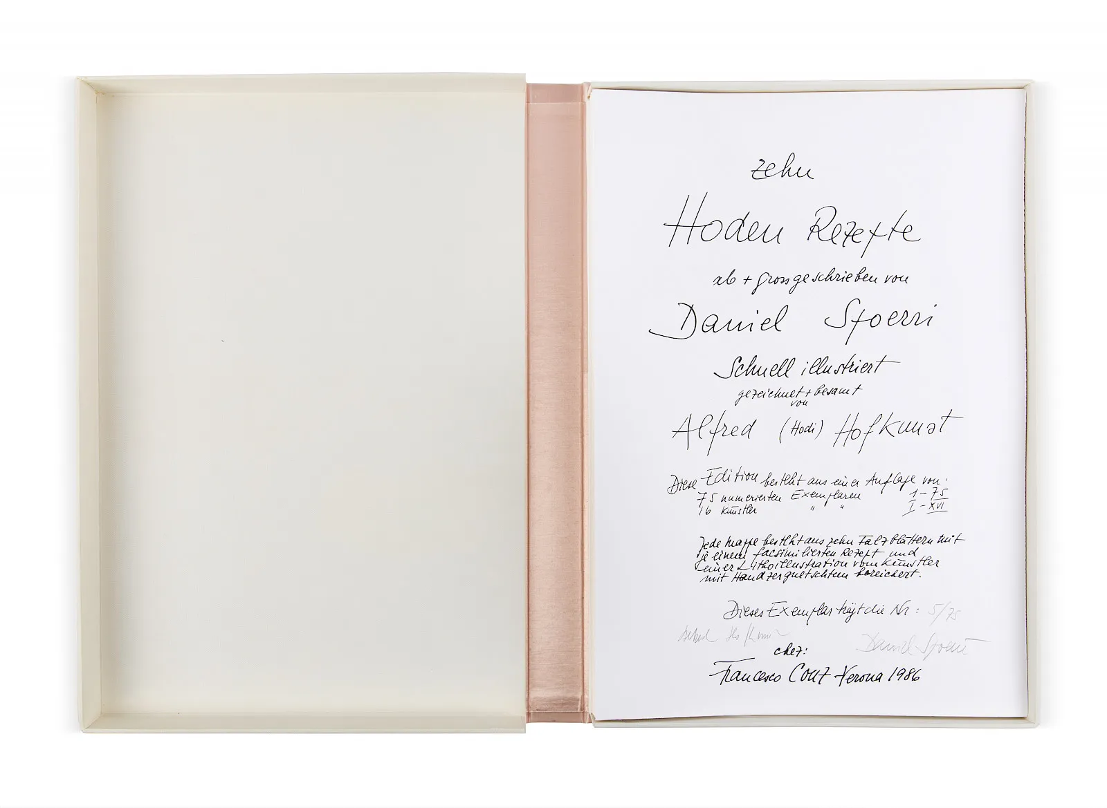 Daniel Spoerri, Rezeptbuchbibliothek, 1984-1990