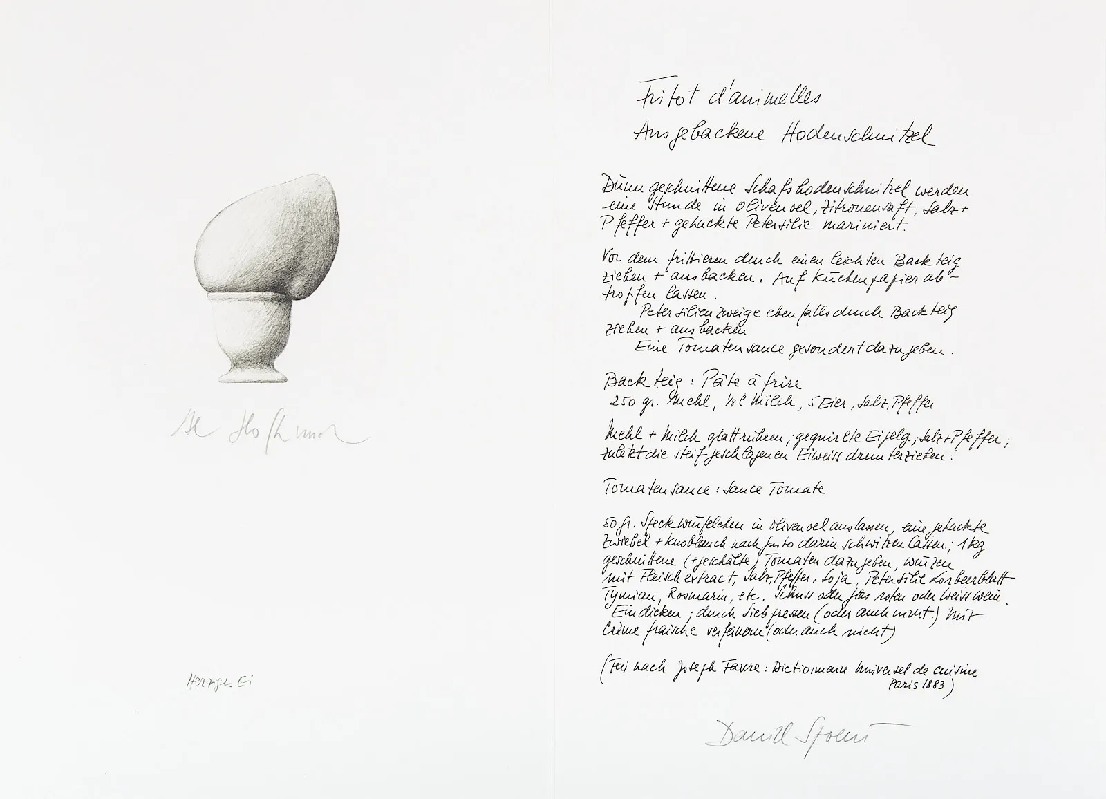 Daniel Spoerri, Rezeptbuchbibliothek, 1984-1990