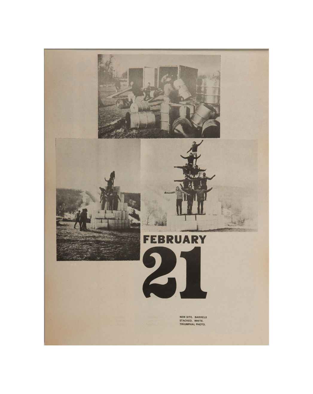 Allan Kaprow, Days Off. A Calendar of Happenings, 1970