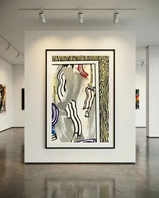 Roy Lichtenstein, Painting on Blue and Yellow wall., 1984