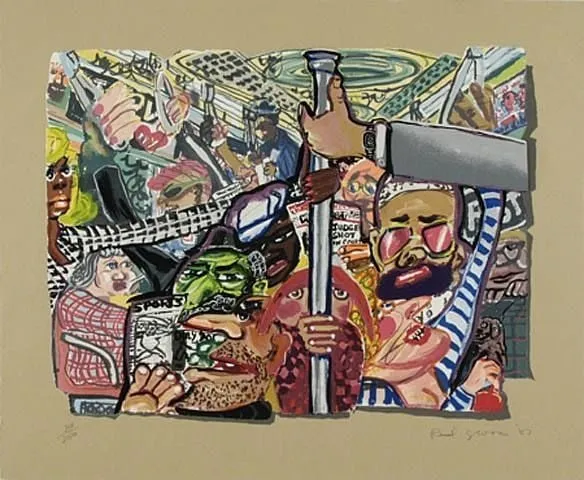 Red Grooms, Saskia Down the Metro from the New York Portfolio, 1983