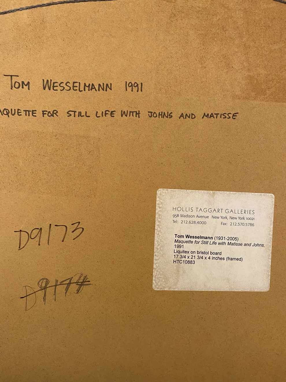 Tom Wesselmann, Maquette for Still Life with Johns and Matisse, 1991