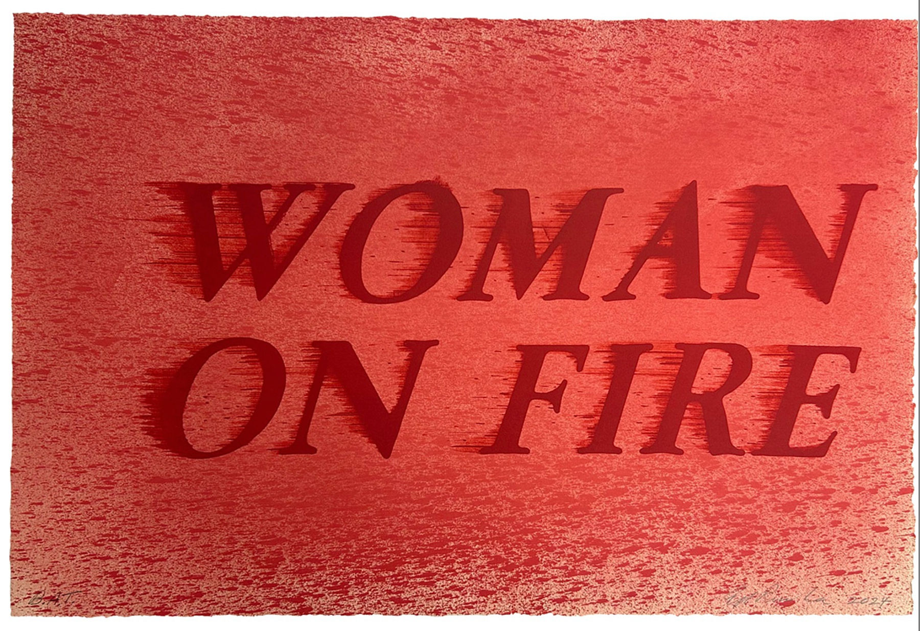 Ed Ruscha, Woman on Fire, 2024