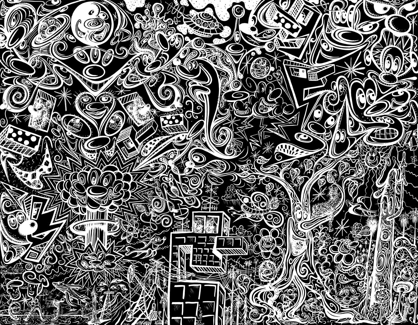 Kenny Scharf, Worldz End (Inverse), 2022