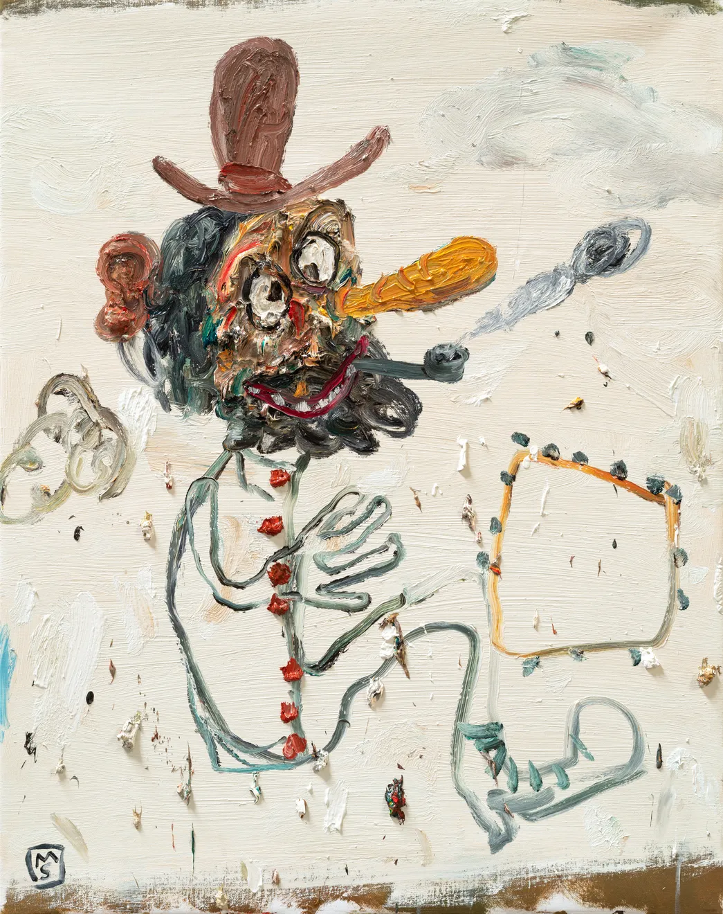 Matías Sánchez, Pintor en la playa, 2023