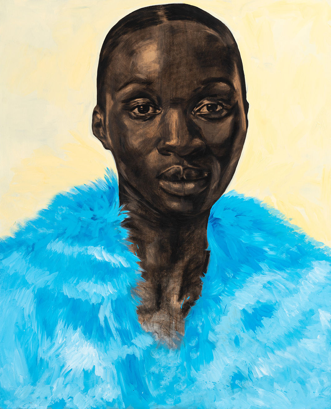 Atanda Adebayo, Lady in Blue Fur, 2023
