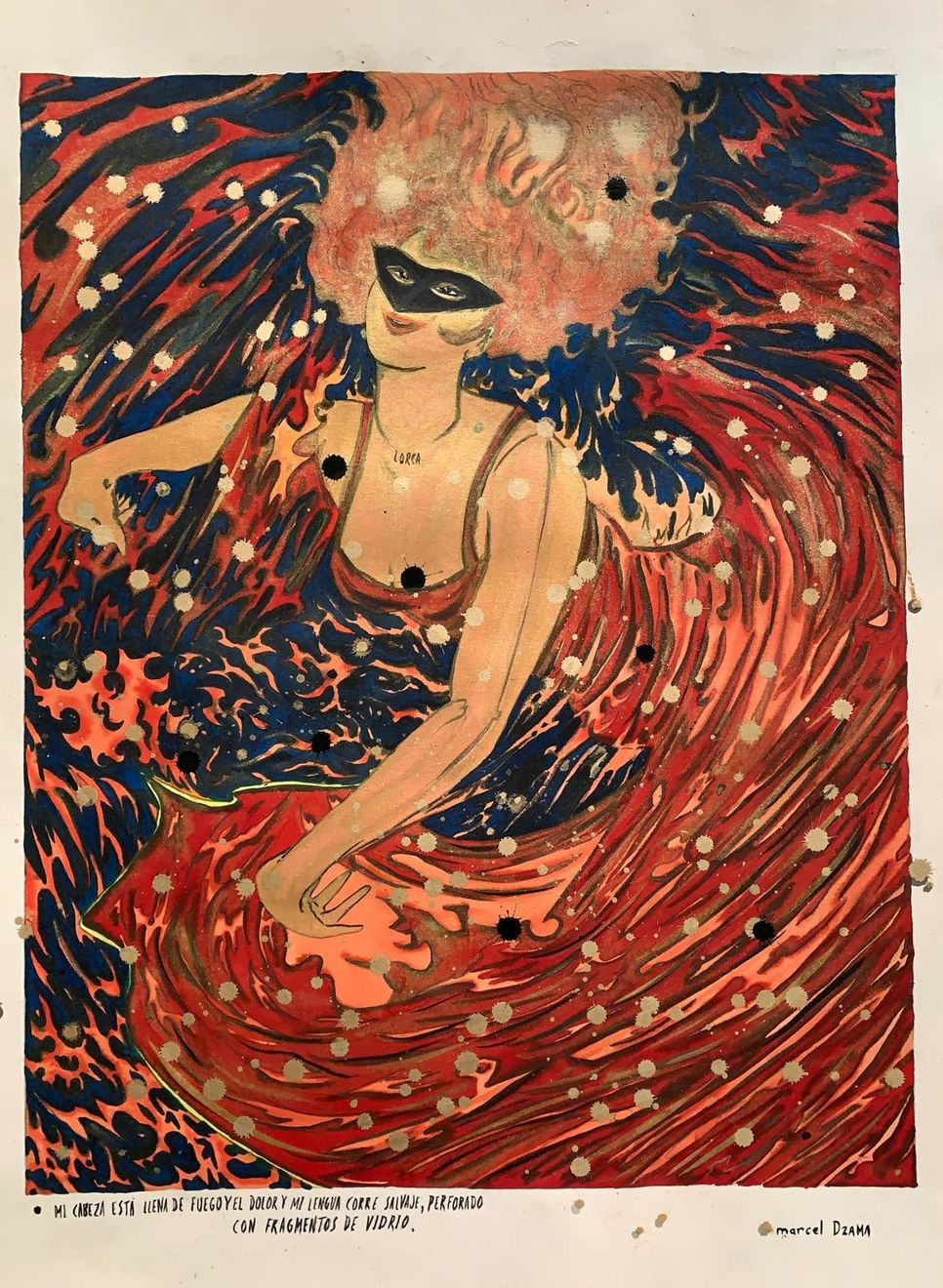 Marcel Dzama, My head is full of fire, 2024