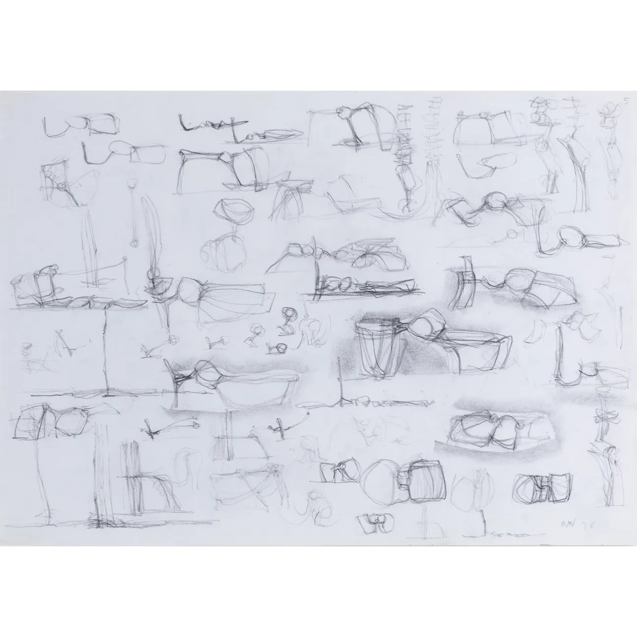 Austin Wright, Untitled (Studies for Sculptural Forms), c.1960