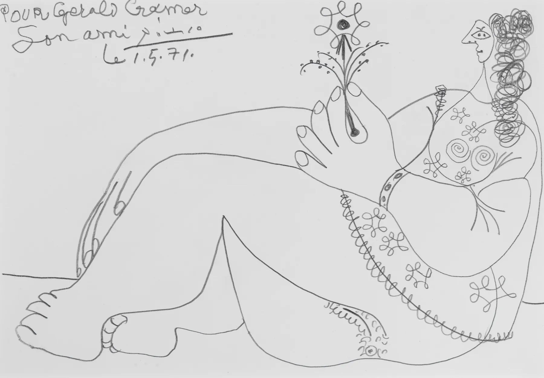 Pablo Picasso, Woman Holding a Flower, 1971