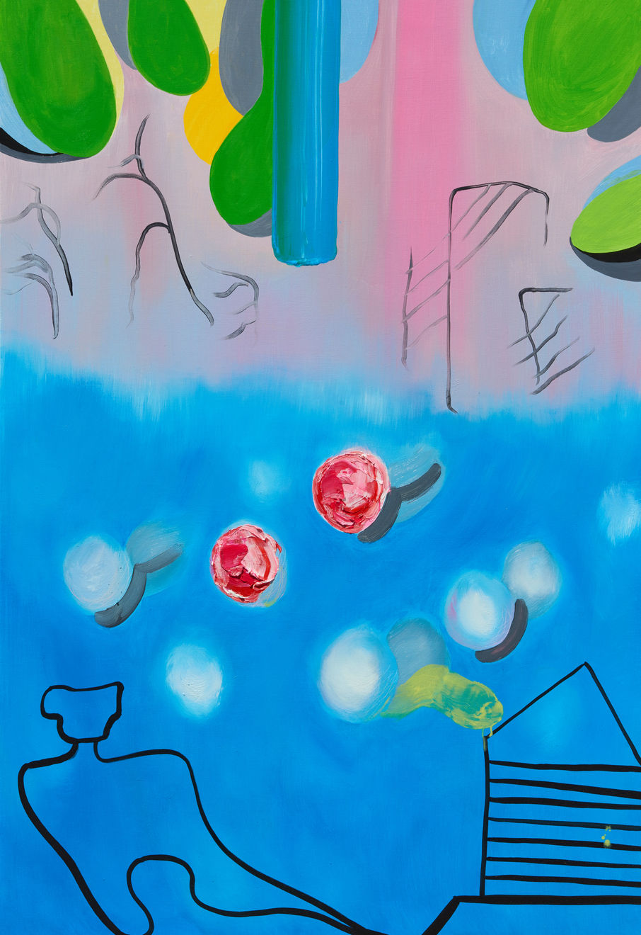 Qwon Sunwang, 거울앞에 놓인 실뭉치들 balls of yarn in front of a mirror, 2019