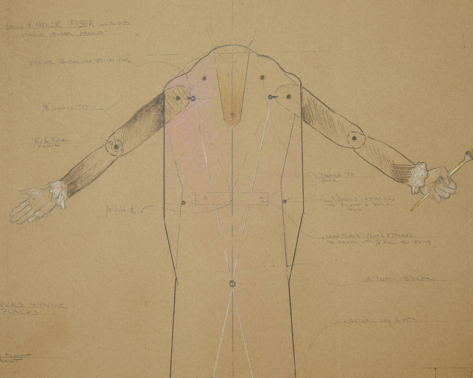 Armond Lara, Drawing for Georgia O'Keeffe Marionette