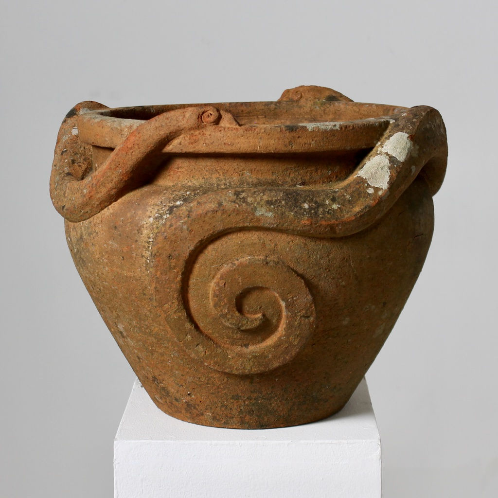Compton Potters Art Guild Terracotta 'Eel Pot' Garden Urn ( sold )