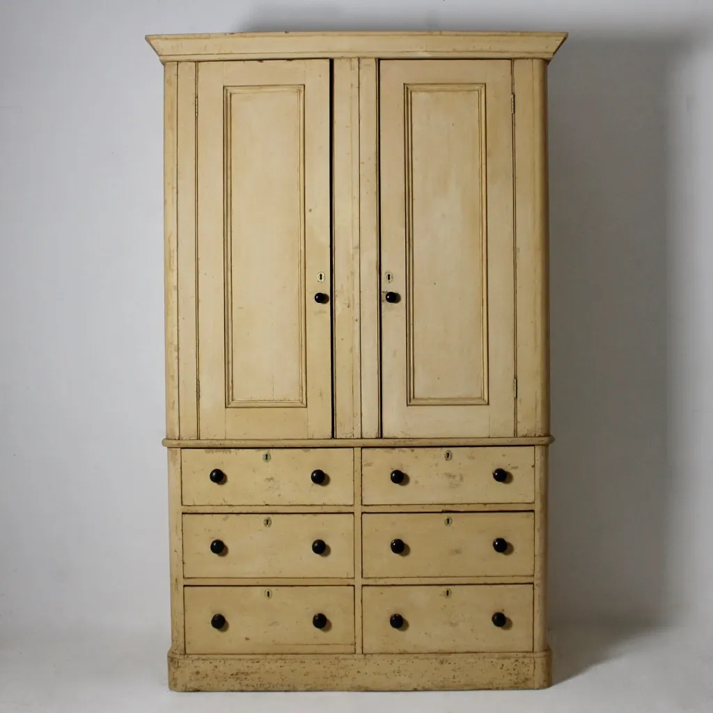 Large Original Painted Pine Housekeepers Cupboard ( sold )