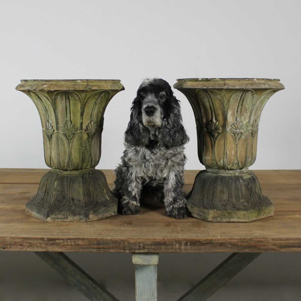 Pair M H Blanchard Terracotta Garden Urns ( sold )