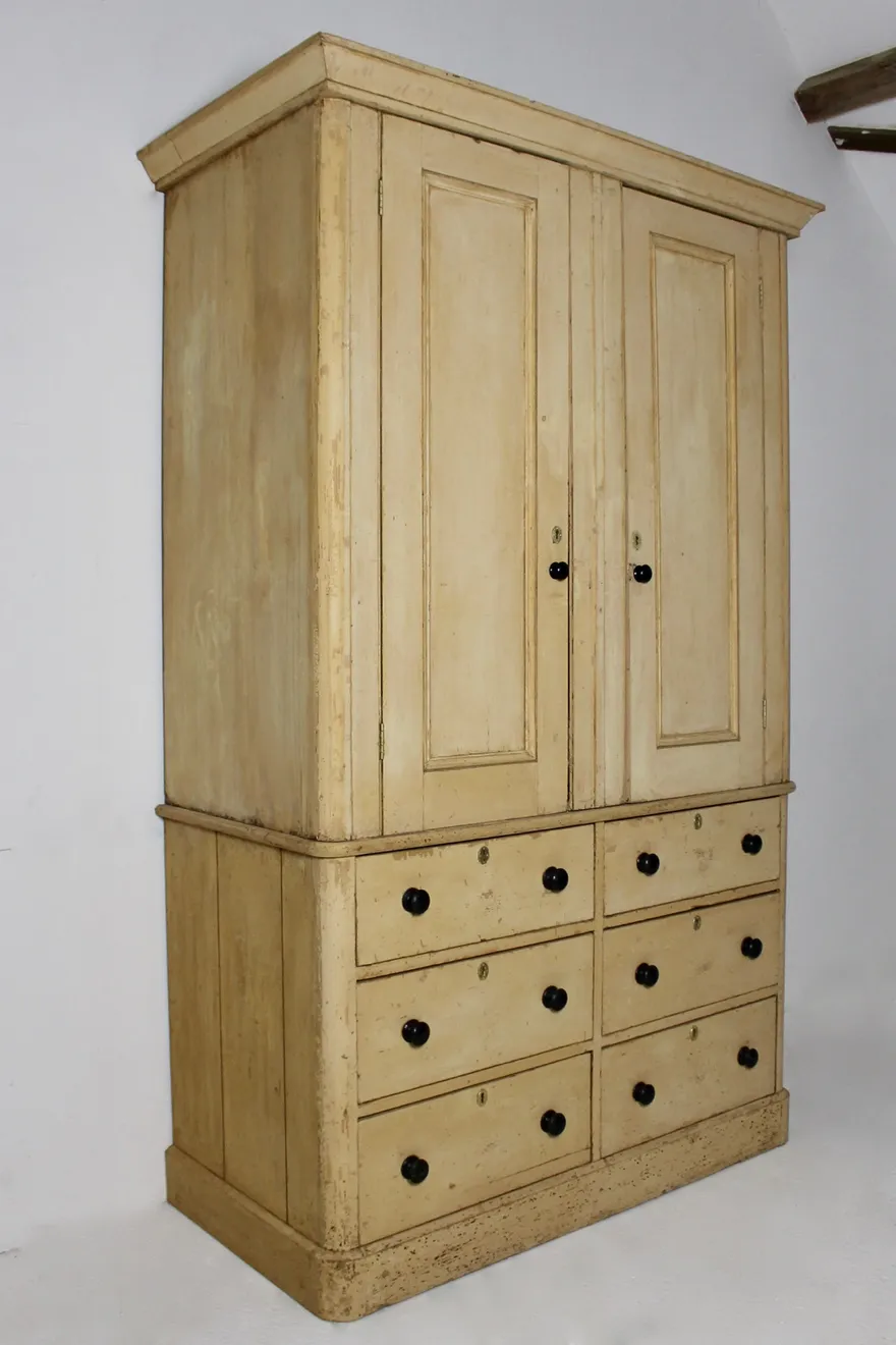 Large Original Painted Pine Housekeepers Cupboard ( sold )