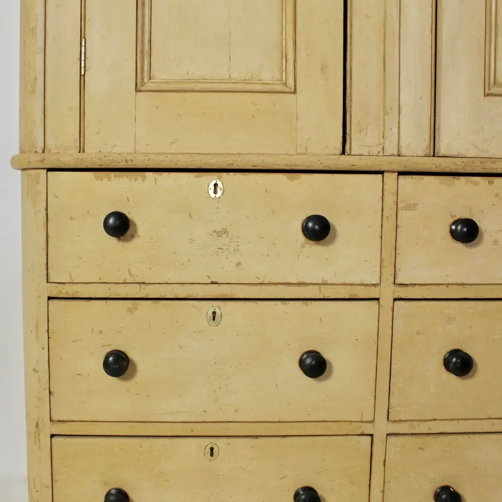 Large Original Painted Pine Housekeepers Cupboard ( sold )