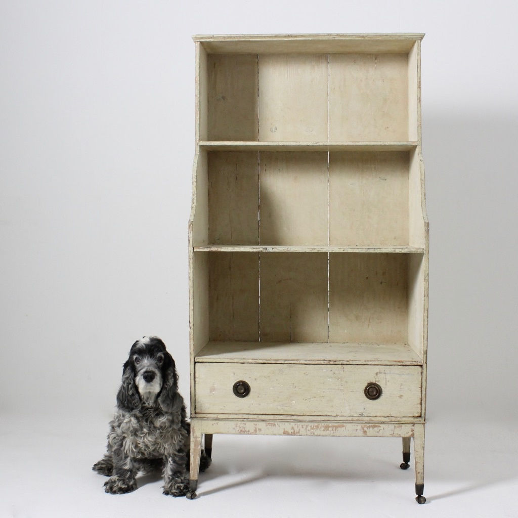 George III Original Painted Pine Waterfall Bookcase ( sold )