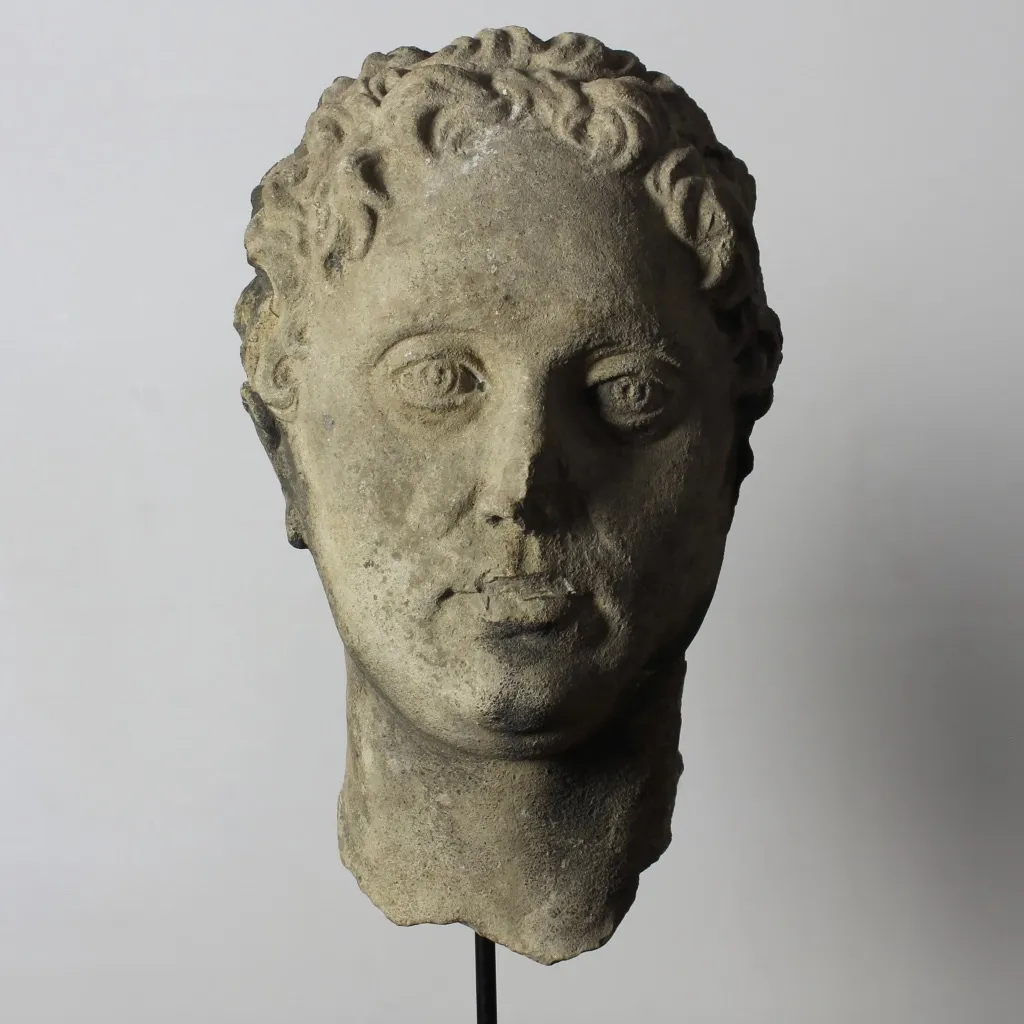 Life Size 18th Century Carved Stone Head Of George III ( sold )