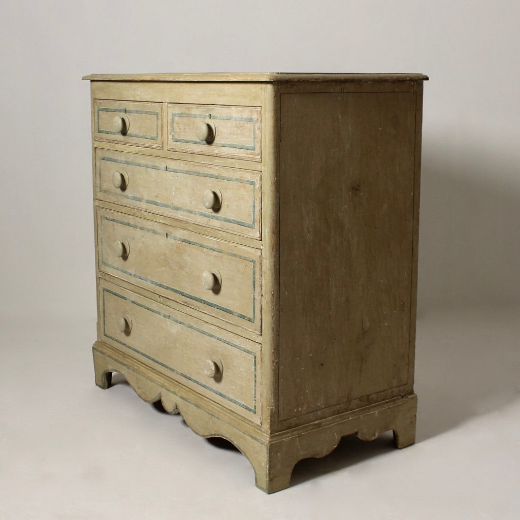 Early 19th Century Original Painted Pine chest Of Drawers ( sold )