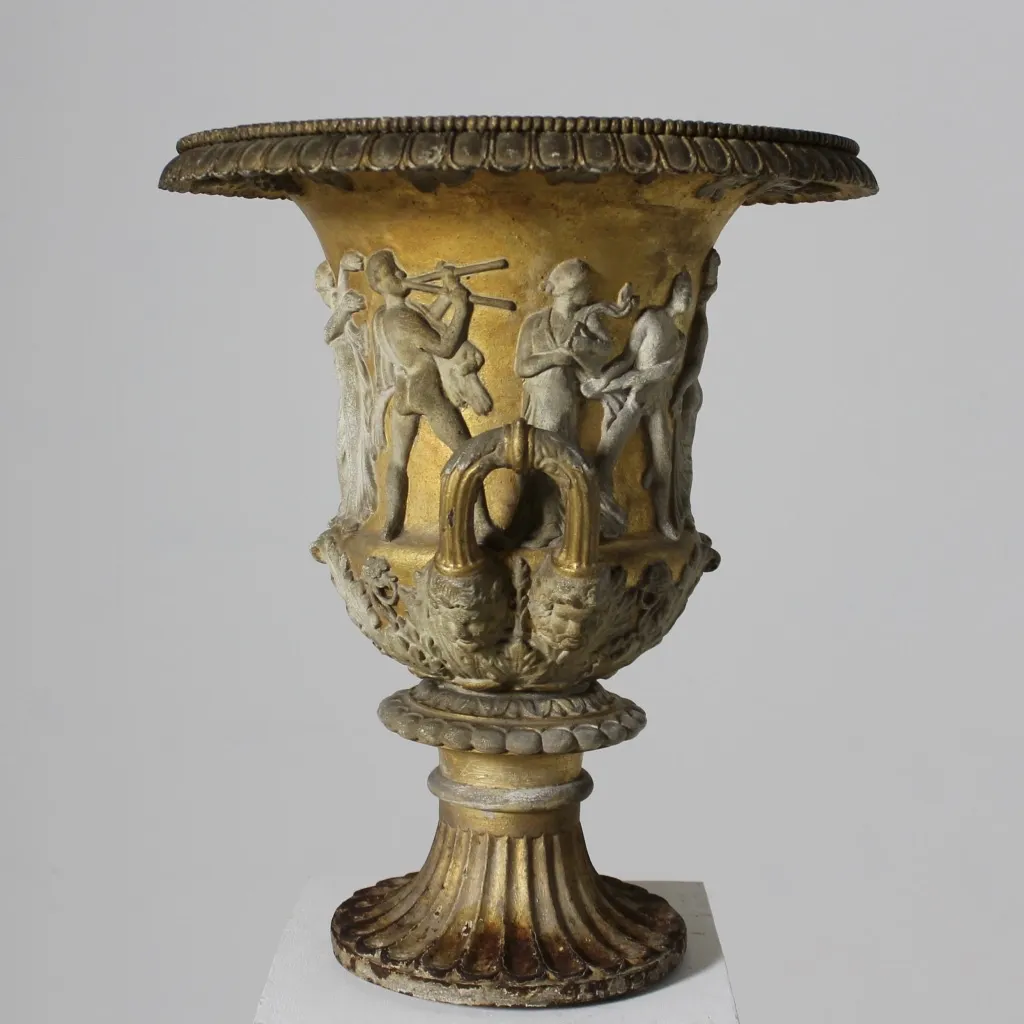 19th Century Cast Iron Urn Of The Borghese Vase By Handyside ( sold )