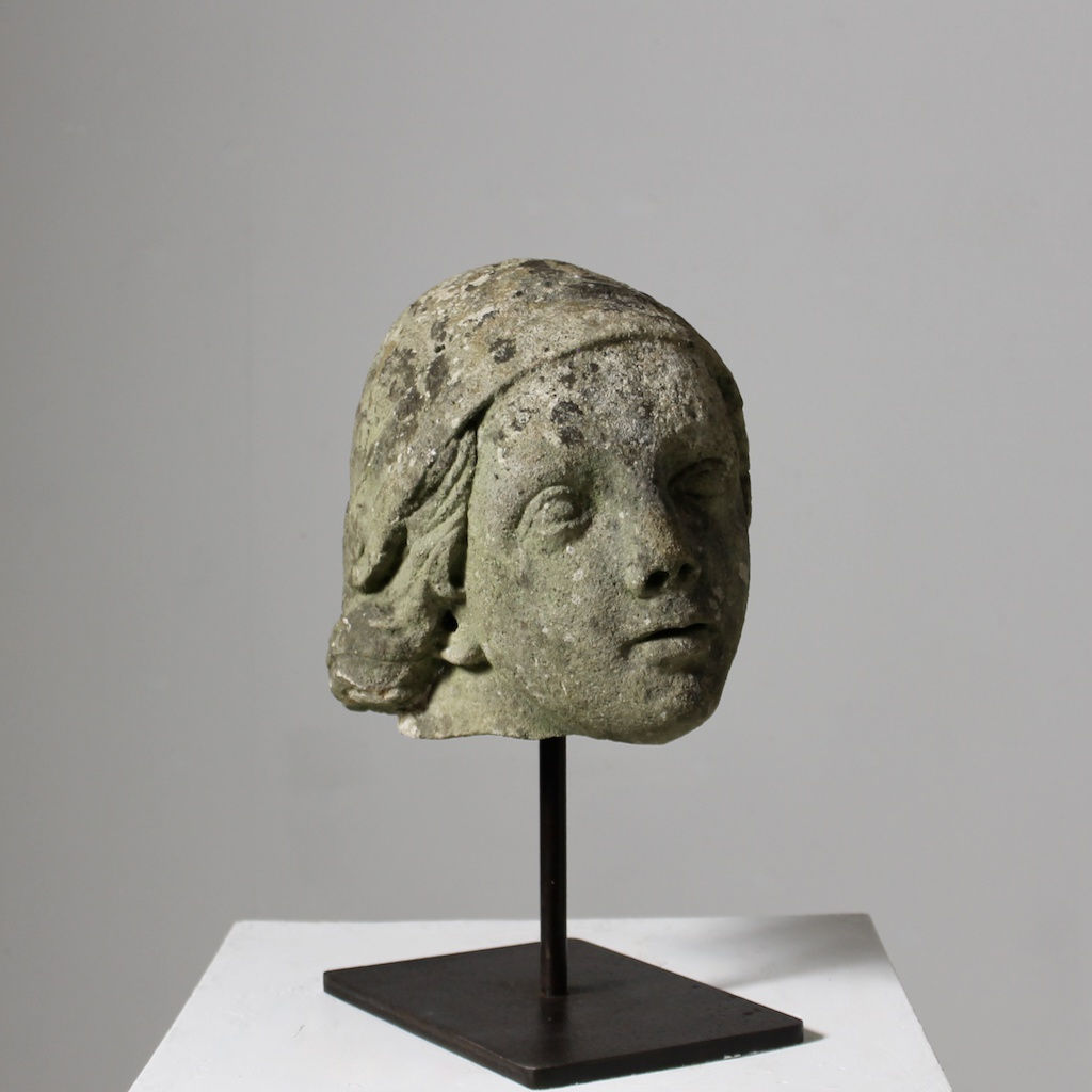 18th Century Life Size Carved Classical Head ( sold )