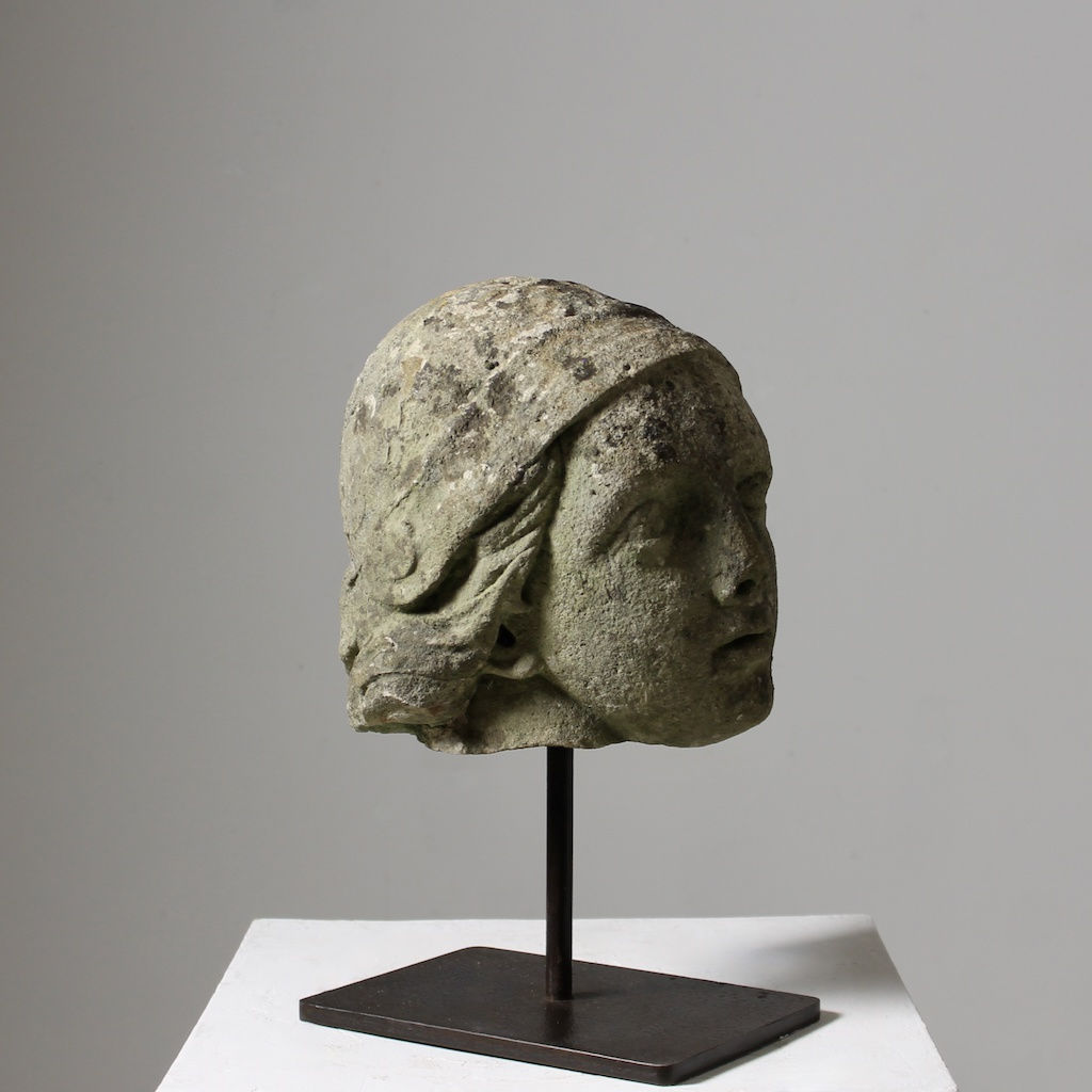 18th Century Life Size Carved Classical Head ( sold )