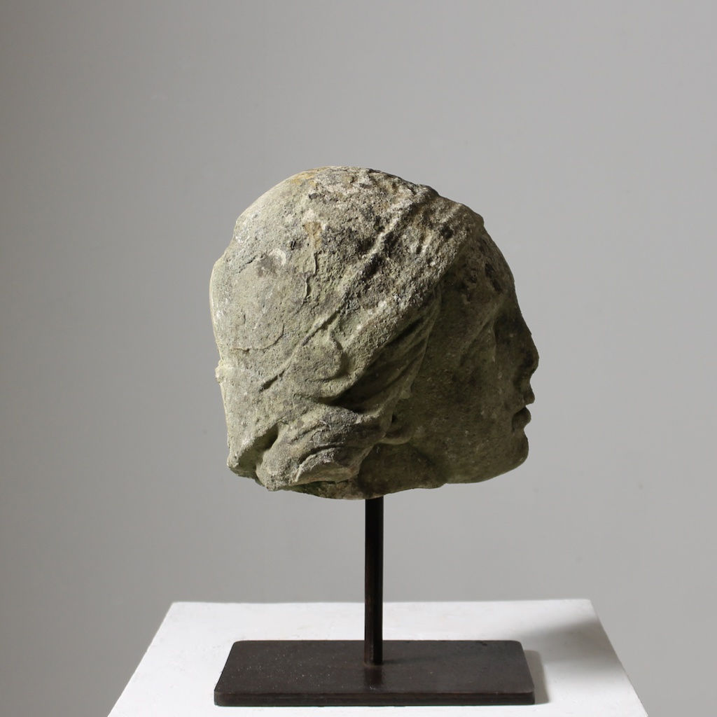 18th Century Life Size Carved Classical Head ( sold )