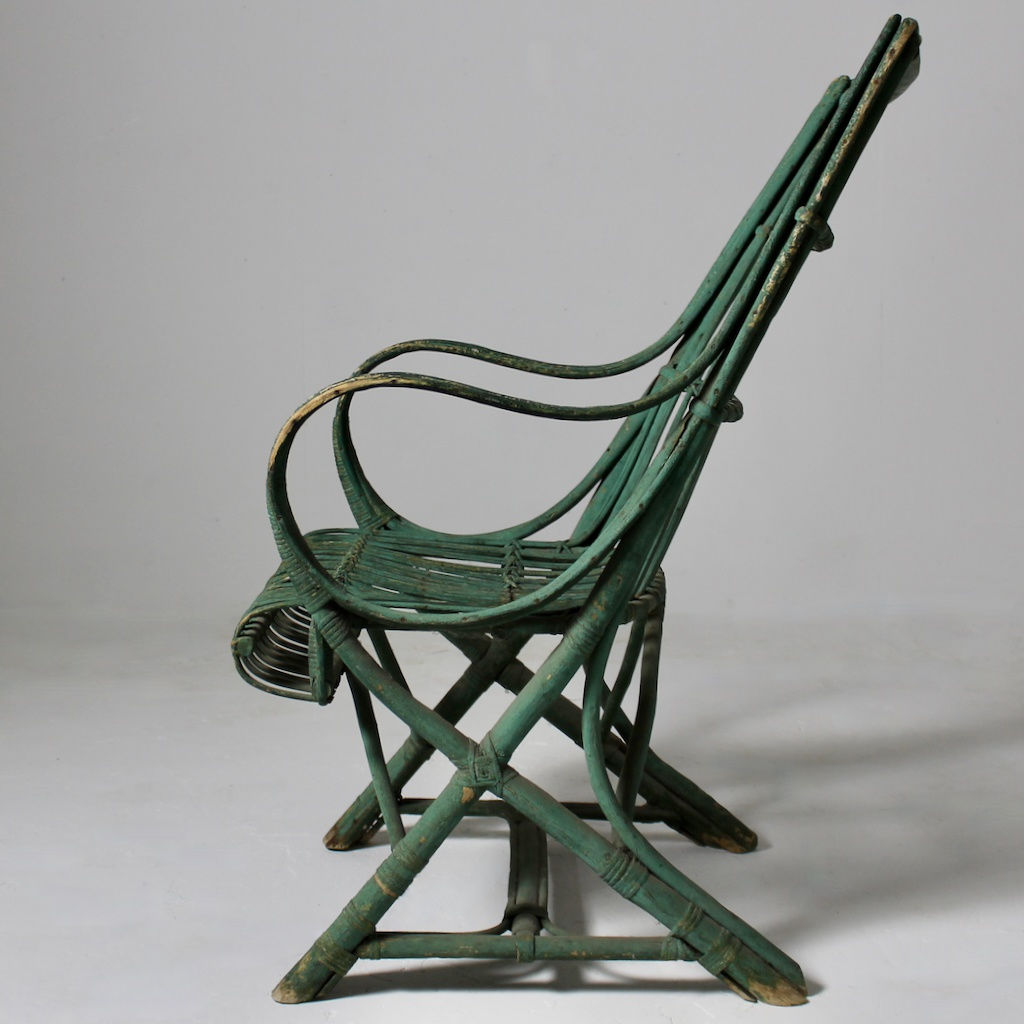 Victorian conservatory armchair in wonderful original paint ( sold )