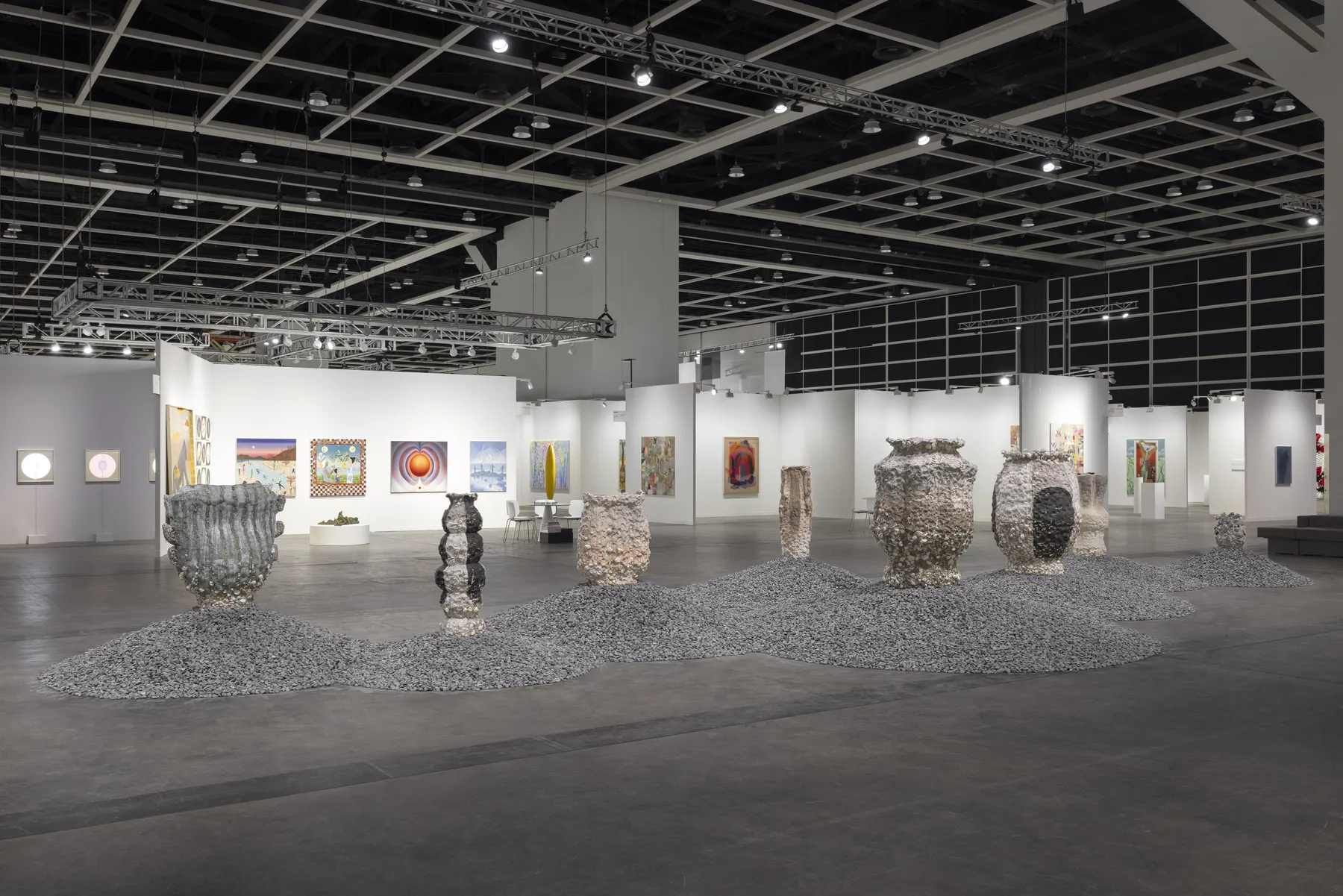 Installation view: Masaomi Yasunaga: A Certain Trajectory, Encounters, Art Basel Hong Kong, 2026. © Masaomi Yasunaga. Courtesy Nonaka-Hill Gallery and Lisson Gallery. Photography by Andrea Rossetti.