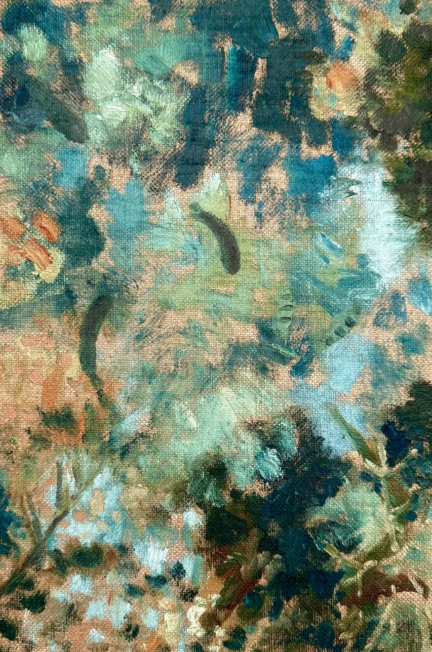 Where The Upside Down Jellyfish Live IV Oil, Oil Pastel and Oil Stick on Linen Board 20 x 30cm $1,200.00 SOLD