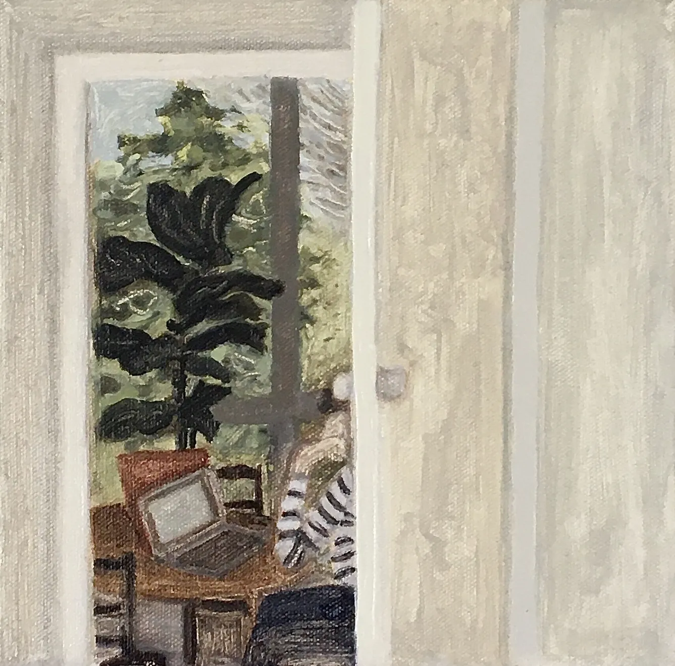 Elynor Smithwick Doorway Oil on Canvas Original 20 x 20 cm $750 &pound;375 SOLD